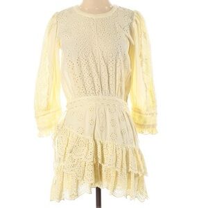 Elegant Yellow Lace Dress